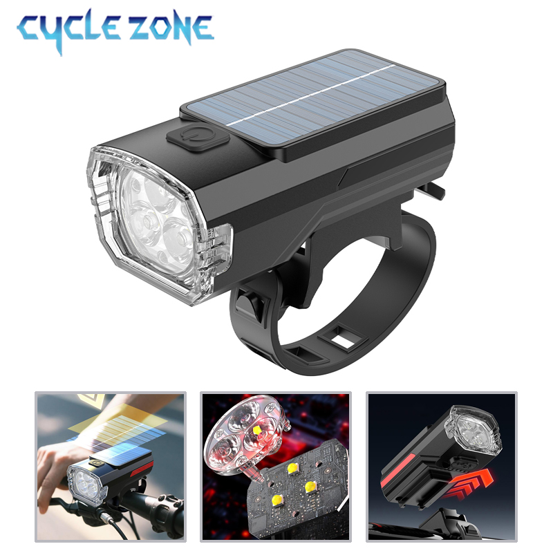 Cycling Zones - Fahrrad Solar Lade Front Licht Weitwinkel