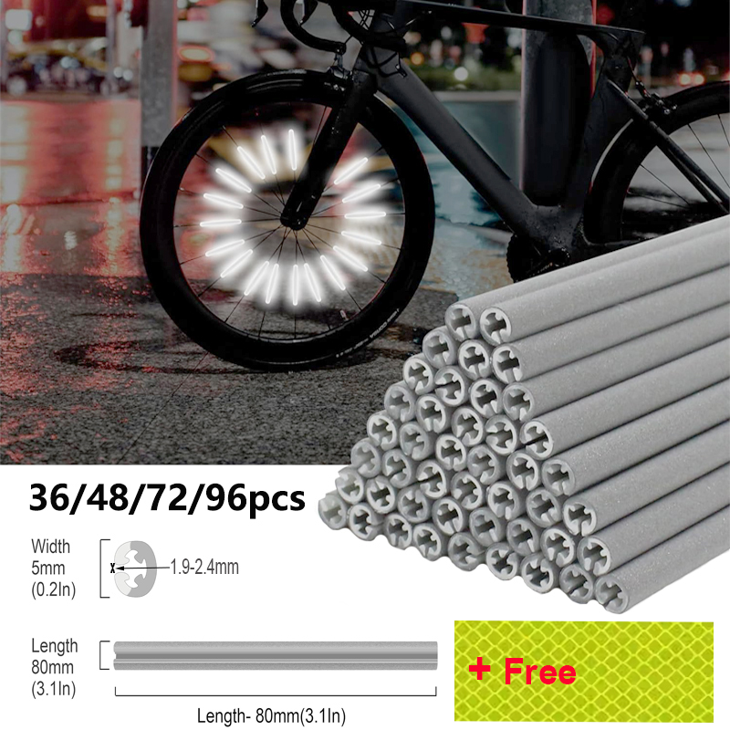 Spoke Reflector Set - 36/48/72/96 Stück 8 cm Speichenreflektoren Fahrradset