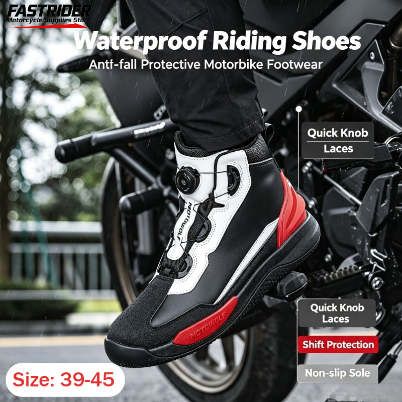 Waterproof Cycling Commute - Herren-Radschuhe, wasserdichte Rennstiefel aus Leder, für