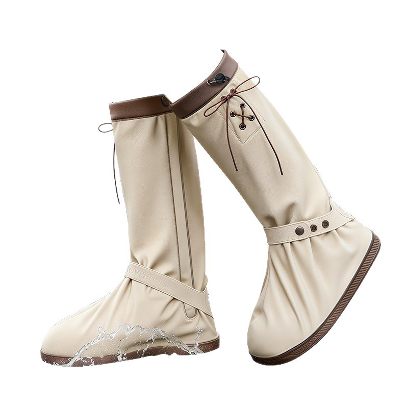 Cycling Commute In Rain - Stilvolle Unisex-Regenüberschuhe mit Verstellbarer Manschette, Große